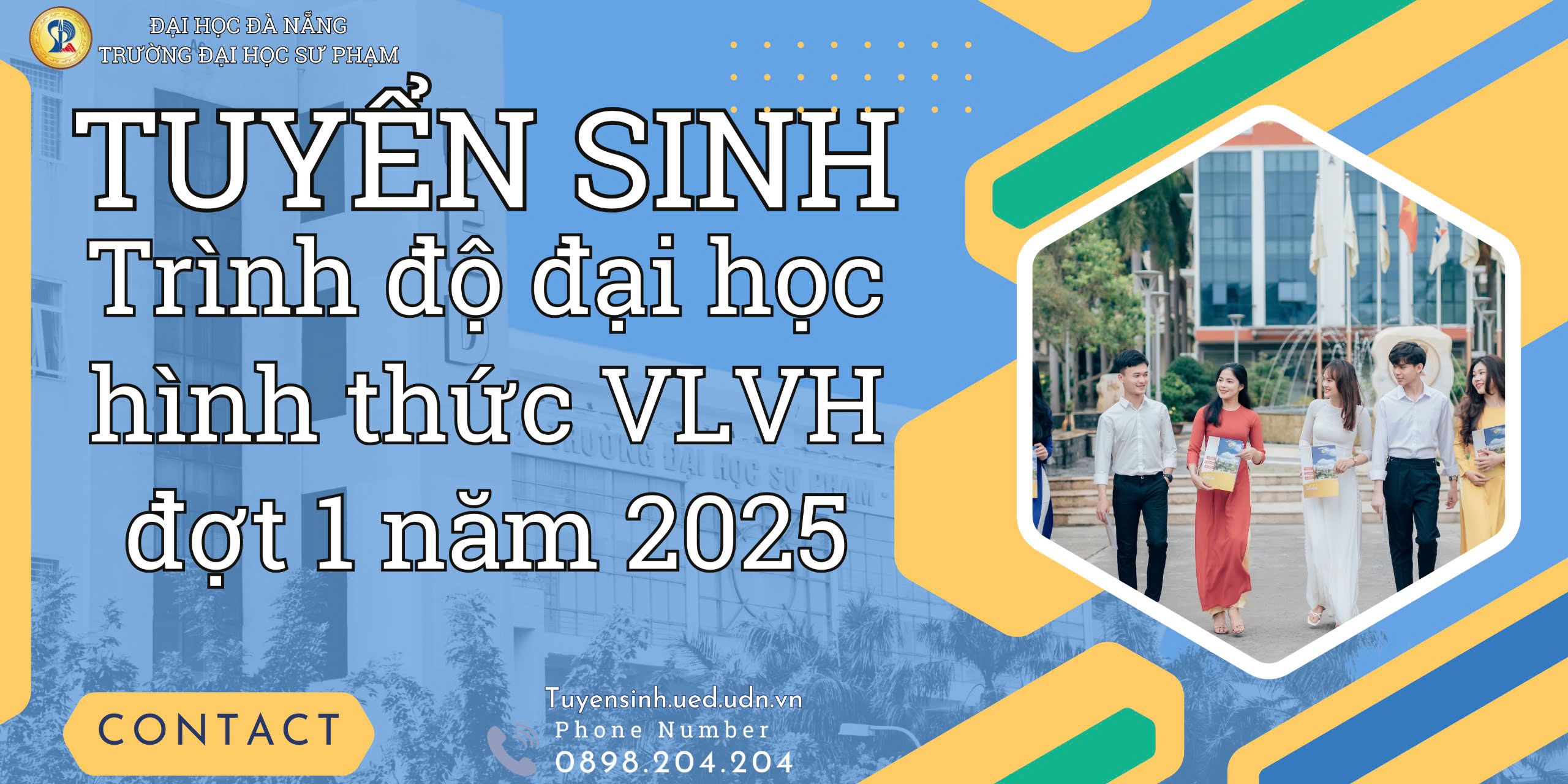 Thông báo tuyển sinh đào tạo trình độ đại học, hình thức vừa làm vừa học đợt 1 năm 2025 tại Trường Đại học Sư phạm – Đại học Đà Nẵng